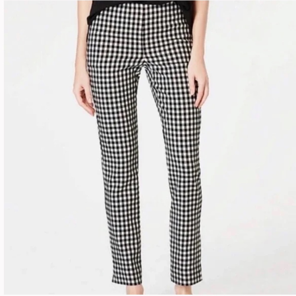 J. Jill Essential Cotton Stretch Gingham Check Ankle Pants Size 14 Tall